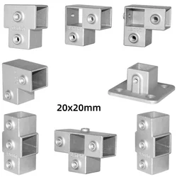 20X20mm Square Pipe Connector Buckle Elbow Pipe Plug Fixed Buckle Flange Seat Square Steel Square pipe fitting joint