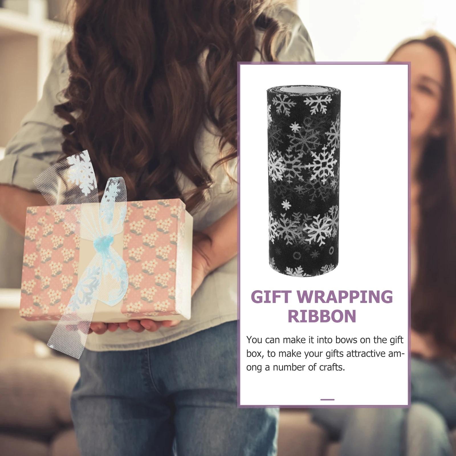 

15 Cm Decorate Miss Outdoor Christmas Decoration Decorations Snowflake Ribbon White Tulle Fabric