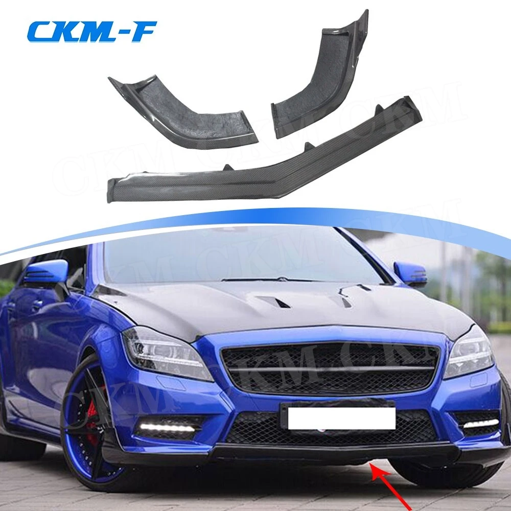 

for Mercedes Benz CLS Class W218 CLS350 550 CLS63 2012 2013 2014 Carbon Fiber Front Lip Spoiler Head Bumper Splitters Guard