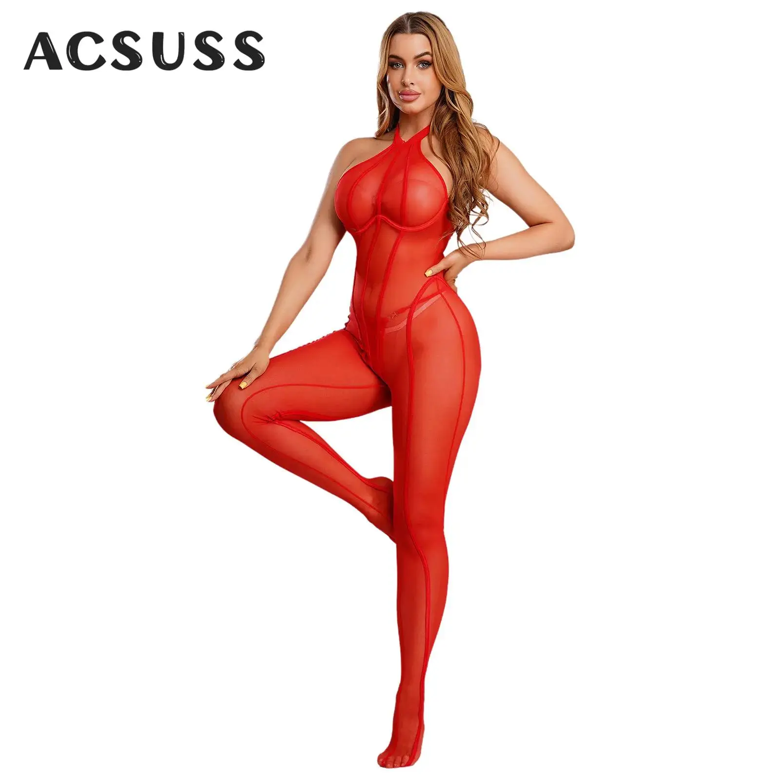 

Женское боди из прозрачной сетки в полоску, комплект сексуального нижнего белья, комбинезон с лямкой на косточках, пуш-ап, стринги с Т-образной спинкой, ночная рубашка, клубная одежда