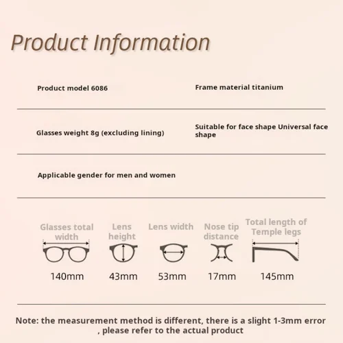 Imagen 2 del producto Gafas graduadas sin marco de titanio con forma de ojo de gato para mujer con lentes, gafas multifocales progresivas personalizadas, miopía óptica 6086