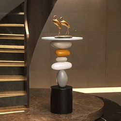 High-end Art Living Room Floor-standing Furniture Sofa Table Creative TV Cabinet Next To Home Decor Coffee Table Storage Tray