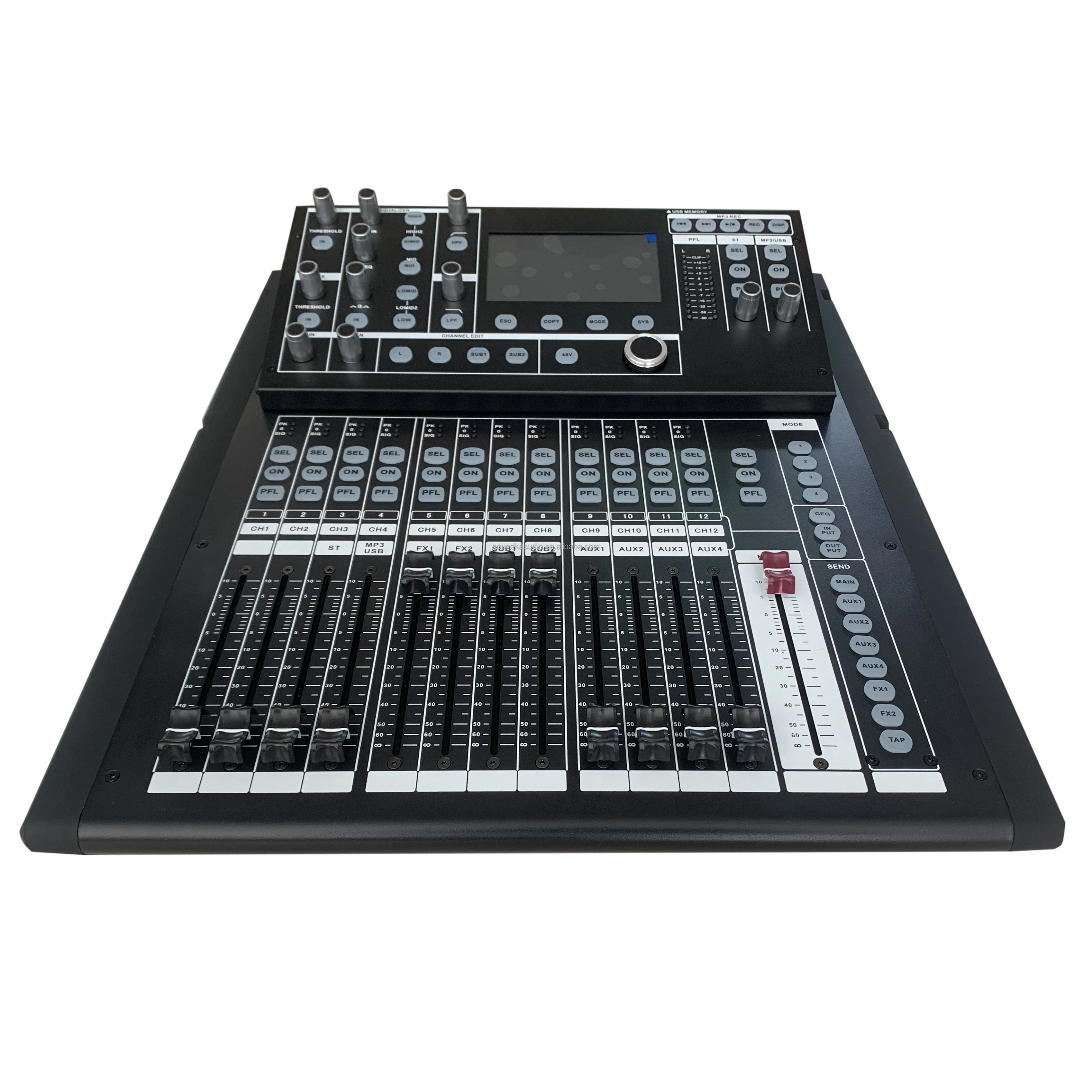 MARCO T16 Professional 16-Channel Digital Mixer with 5-Band EQ Stereo Recording Built-In DSP Effects USB/Wi-Fi Connectivity