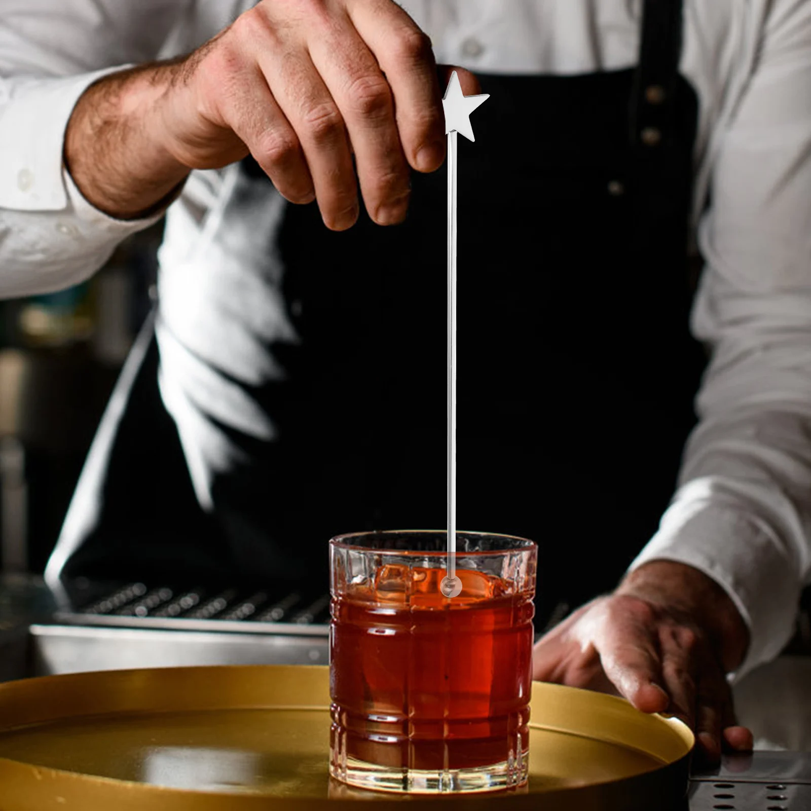 

5pcs Stainless Steel Stirring Sticks Reusable Metal Swizzle Sticks For Coffee Cocktail Drinks Bar Tools Kitchen Beverage