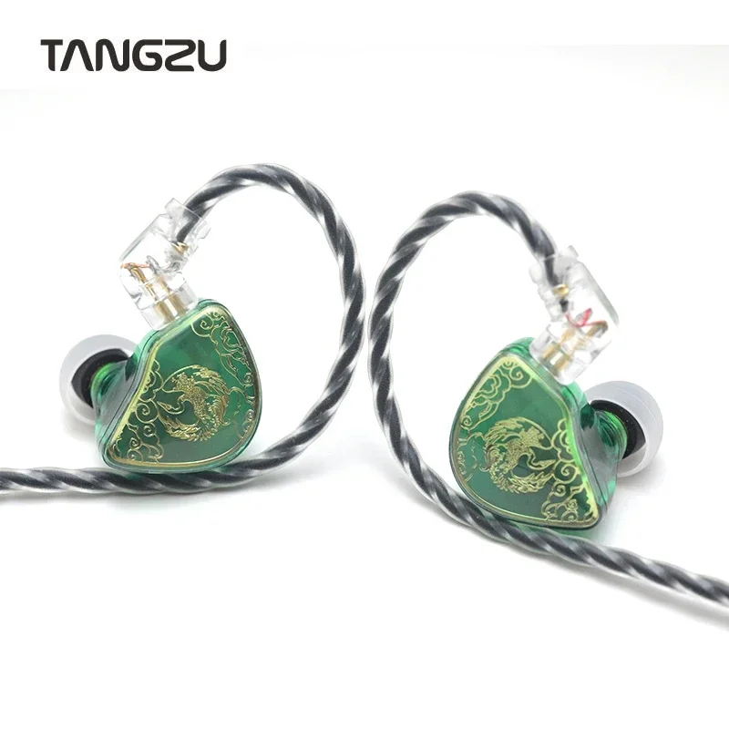 Tangzu WAN ER SG Jade Green Wired HIFI in-ear Earphones Dynamic Driver 0.78mm 2Pin Swappable Cable L Plug with Microphone WAN ER