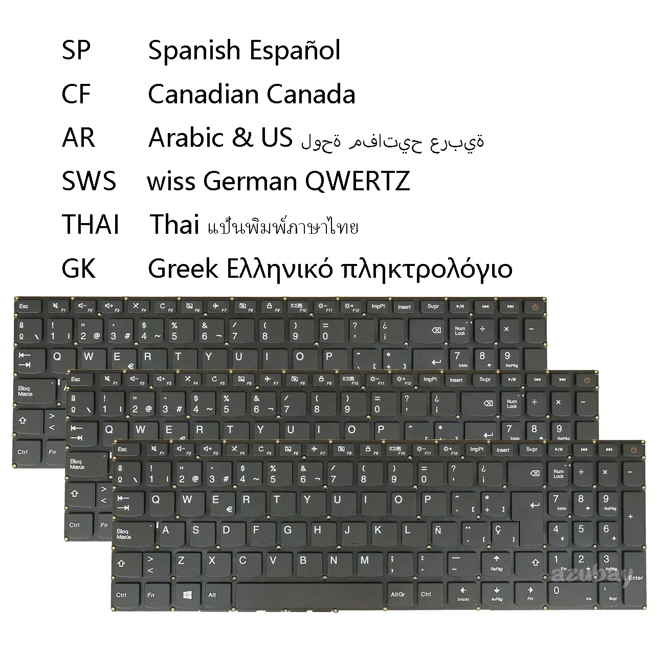 Teclado español, canadiense, tailandés, griego, suizo, CH QWERTZ, árabe para Lenovo Ideapad 110-15ibr 110-15acl 110-15ast, 110 touch-15ACL