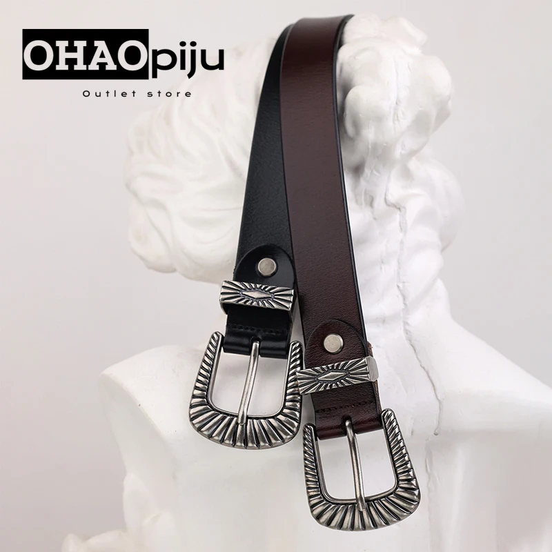 

Ladies Leather Belt Simple Fashion 100 Match South Korea Pure Cowhine Belt Europe And The United States Retro Decorative Jeans