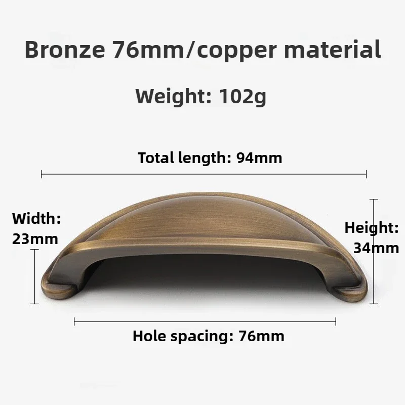 الأثاث العتيق أجهزة الأبواب درج خزانة المقابض الأوروبية للأثاث الصلبة النحاس مقبض كابينة المطبخ #5
