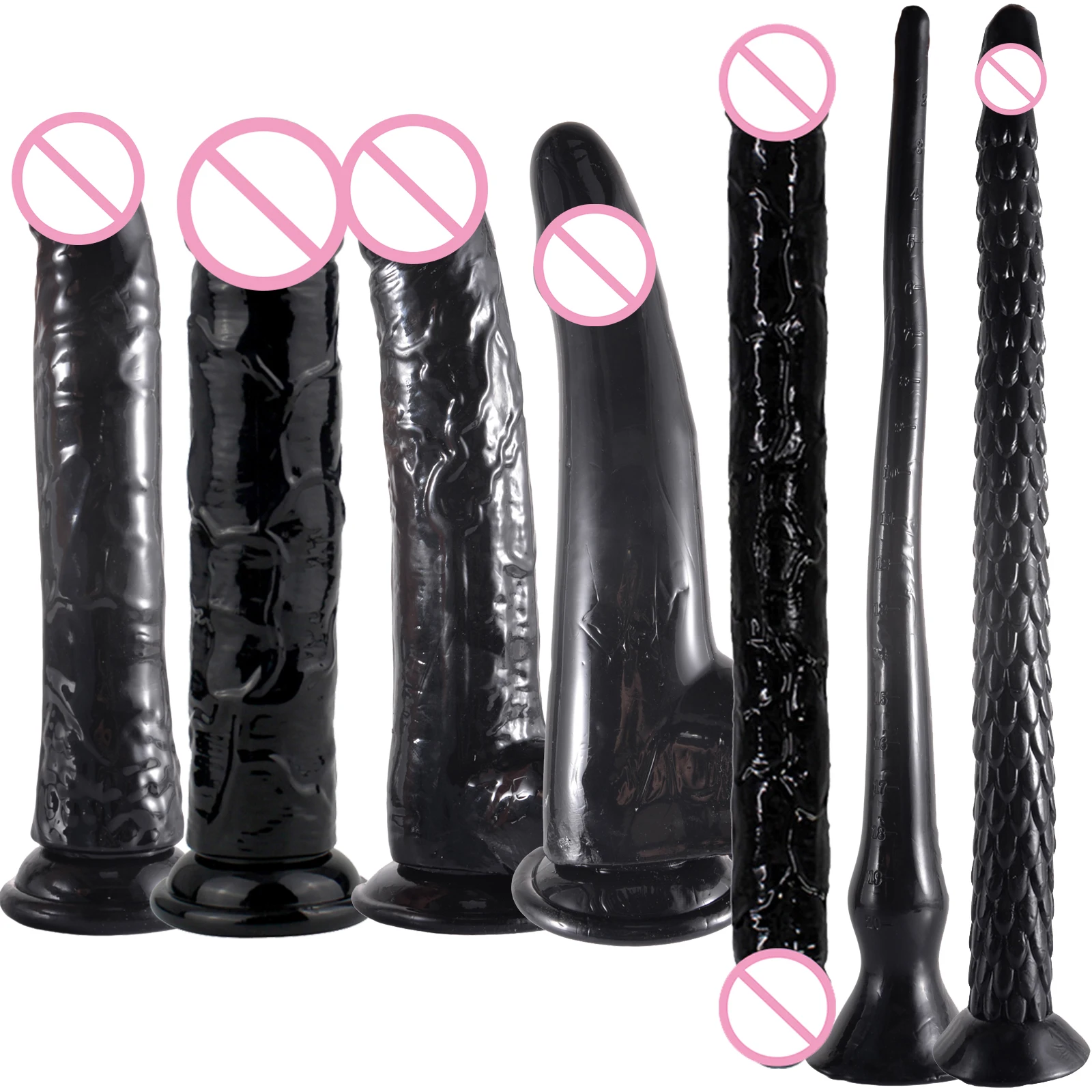 7 Models Black Big Dildo Suction Cup Long Penis Dick Cock for Women G-Spot Vagina Butt Anal Plug Adult Sex Toy Sexy Product Shop