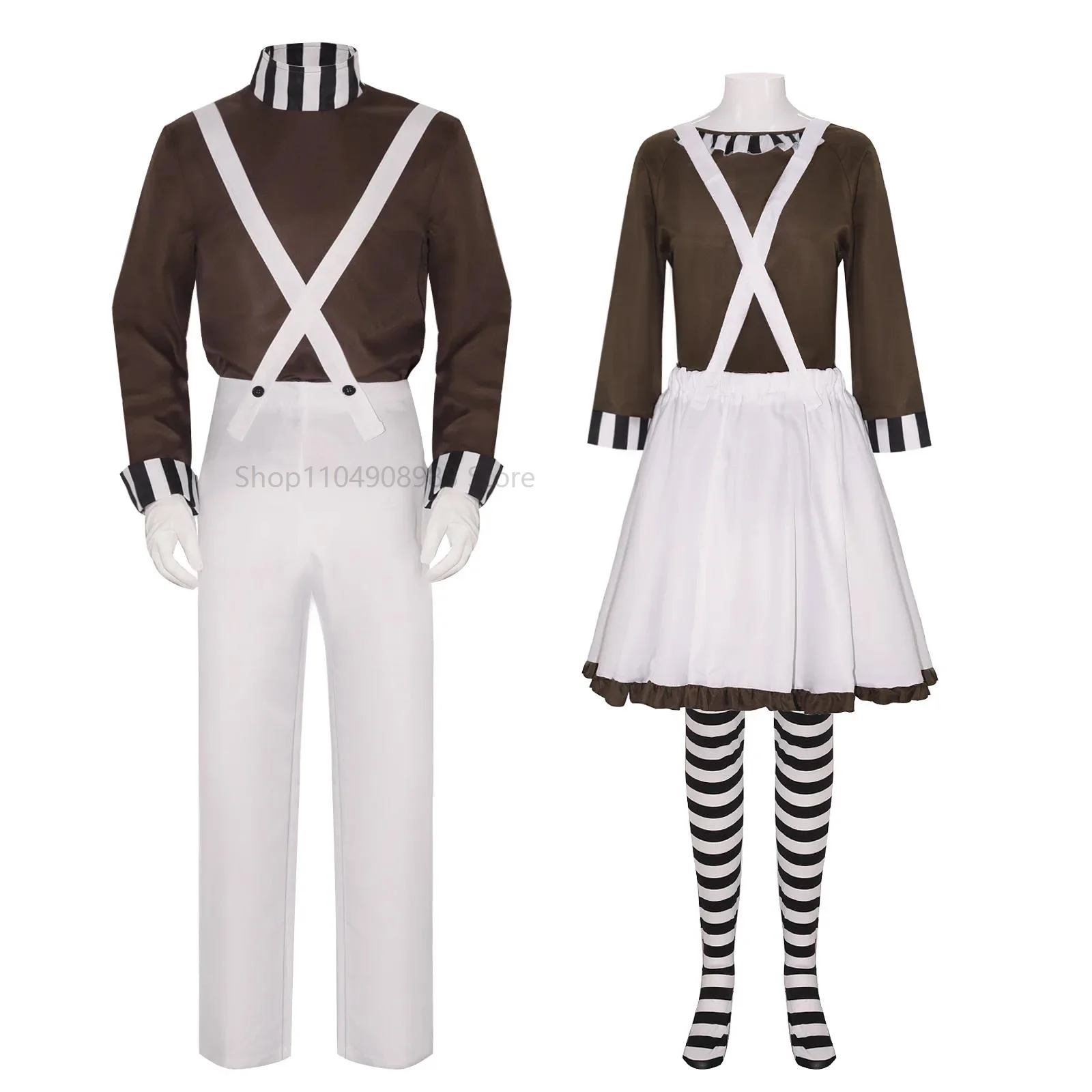 

Film Cosplay Costume Factory Worker Uniform Top Overalls for Women Men Halloween Carnival Disguised Outfits