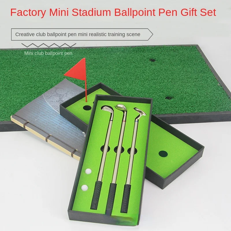 New Golf Mini Course Ballpoint Pen Gift Set Creative Club round Beads