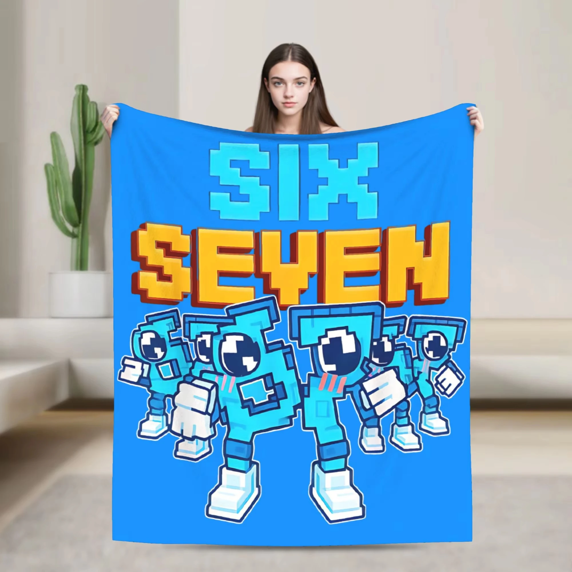 Brainrot 67 (Sechs-Seven-Eight) Italienische Spieldecke |   Ultraweiches Fleece |   Überwurfdecke für Bett und Schlafzimmer (Flachdruck)