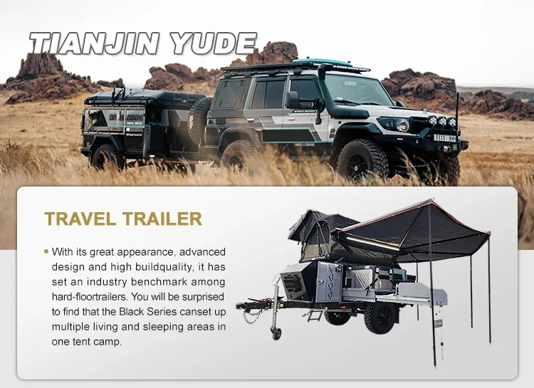 Folding tent trailer mini camper rv aluminum body mini off road camper with kitchen and bath camping travel trailer