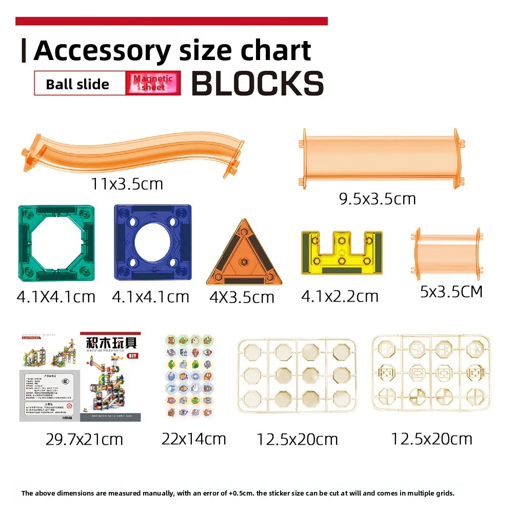Magnetic Sliding Ball Construction Set for Kids IQ Puzzle Blocks, Creative Building Toy Gift for Boys