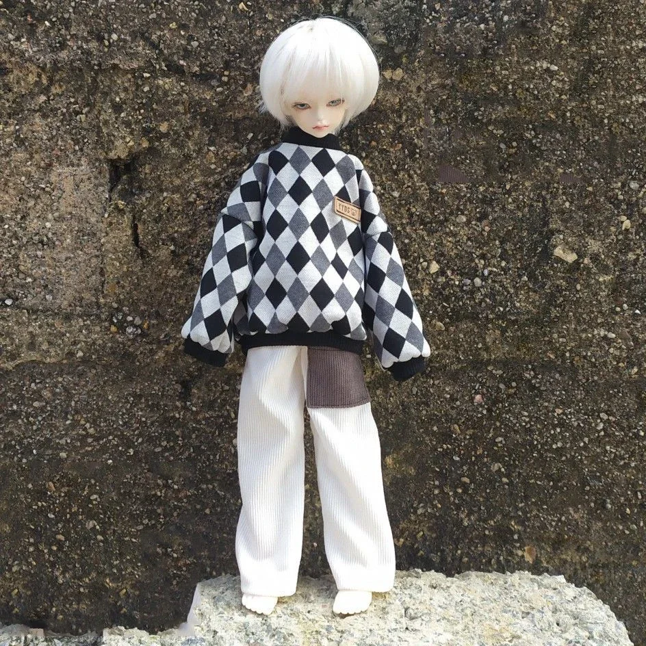 New 30/45/60cm Doll Clothes for 1/3 1/4 1/6 Bjd Doll Fashion Plaid Sweaters Diy Girl Toys Clothing Dress Up Doll Accessories