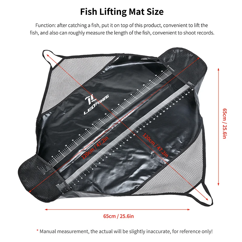 Fishing Bag with Ruler Measure Fish Length Digital Scale Fishing Sling Bag Landing Mat Protector Unhooking Mat Fishing Gears