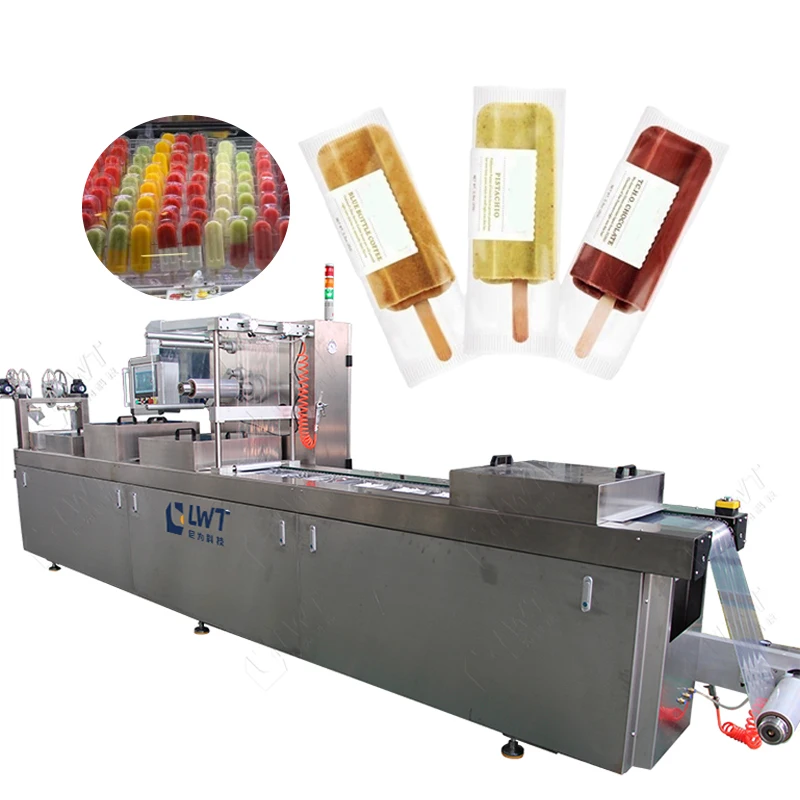 LWT automatic popsicle machine, thermoforming vacuum packaging machine for ice cream, popsicle, sorbet