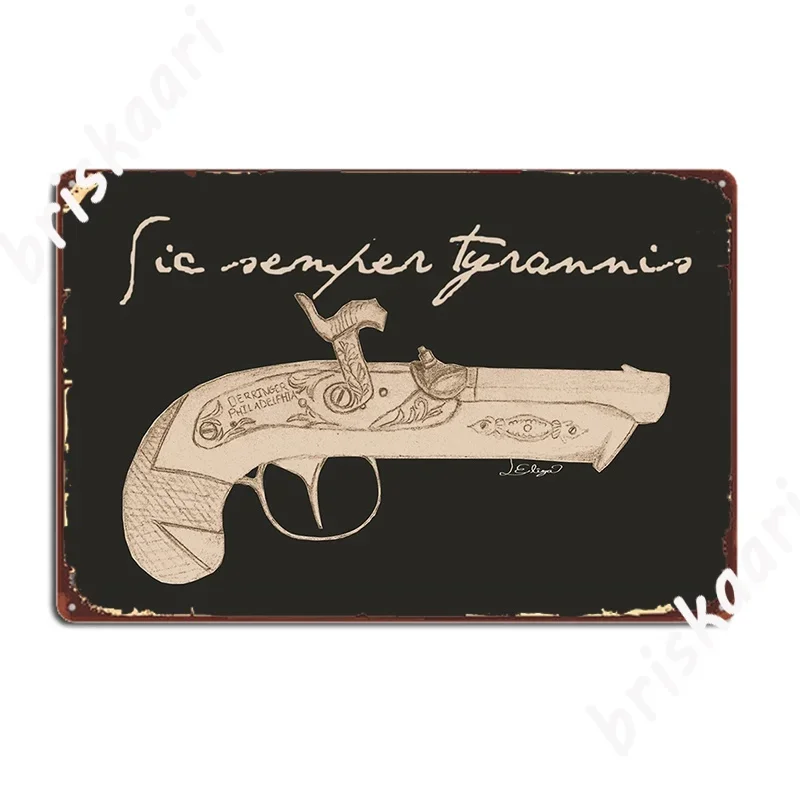 Póster de Derringer Death To Tyrants, placa de Metal, cine, cocina, cine, pintura personalizada, decoración, carteles de estaño