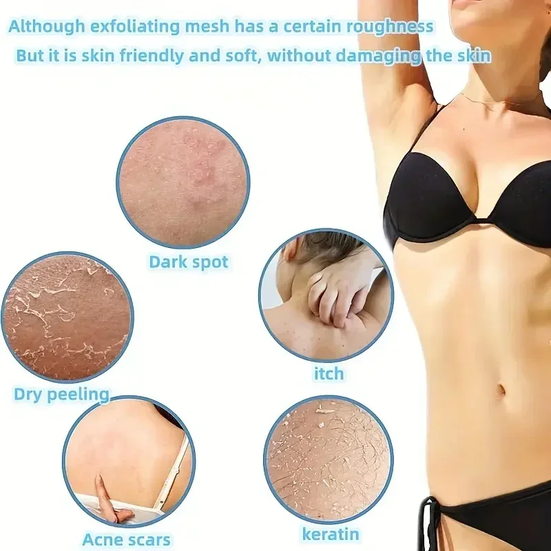 1pcs African Exfoliating Sponges Towel Mesh Bath Scrub Washcloth Double Side Wash Bath Loofah for Smooth Skin Back Shower Scrubb view 5