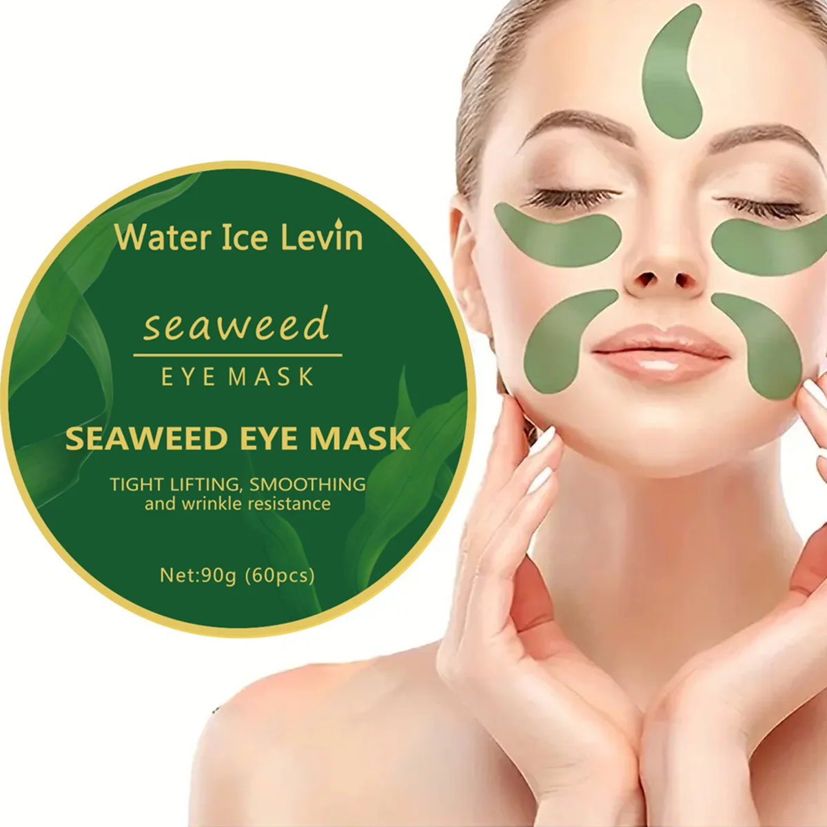 60 Pieces of Seaweed Hyaluronic Acid Darkening Eye Mask, Collagen Eye Patch, Facial Care Product