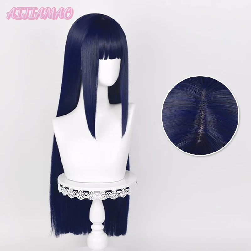 Nieuw! Anime Hyuga Hinata Steil Synthetisch Haar Nette Knal Cosplay Pruiken Gratis Pruik Cap