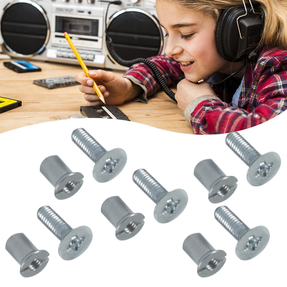 24 قطعة مجموعة مسامير الأجهزة الفولاذ المقاوم للصدأ مسامير معدنية السحابات عدة عالمية لشريط بكرة 10.5 بوصة 1/4 بوصة