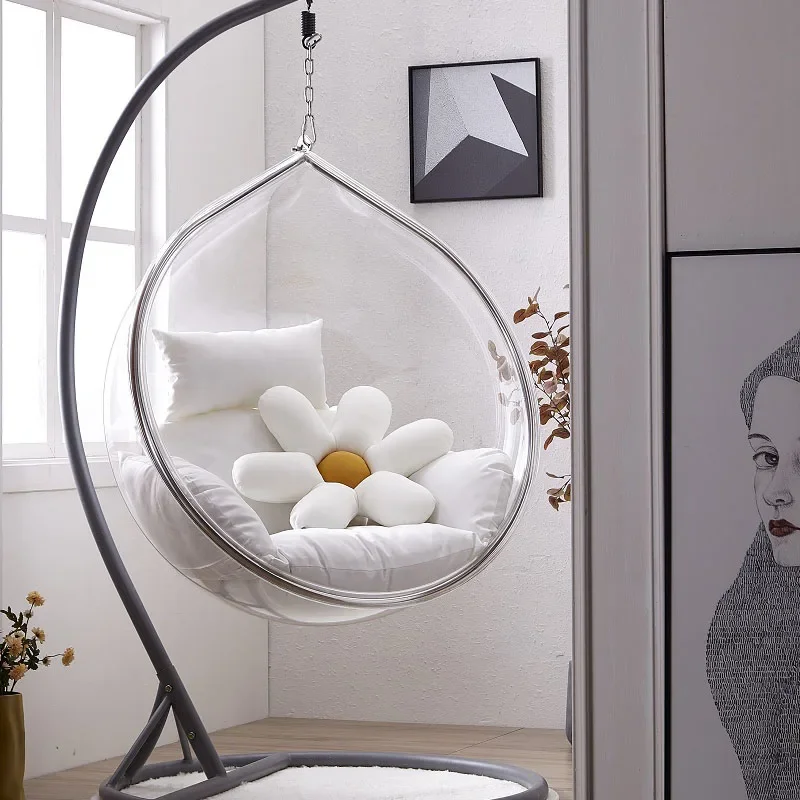 

Stand Indoor Garden Chair Swing Transparent Minimalistic Metal Hanging Chair Egg Floor Sillas Para Jardin Home Furniture