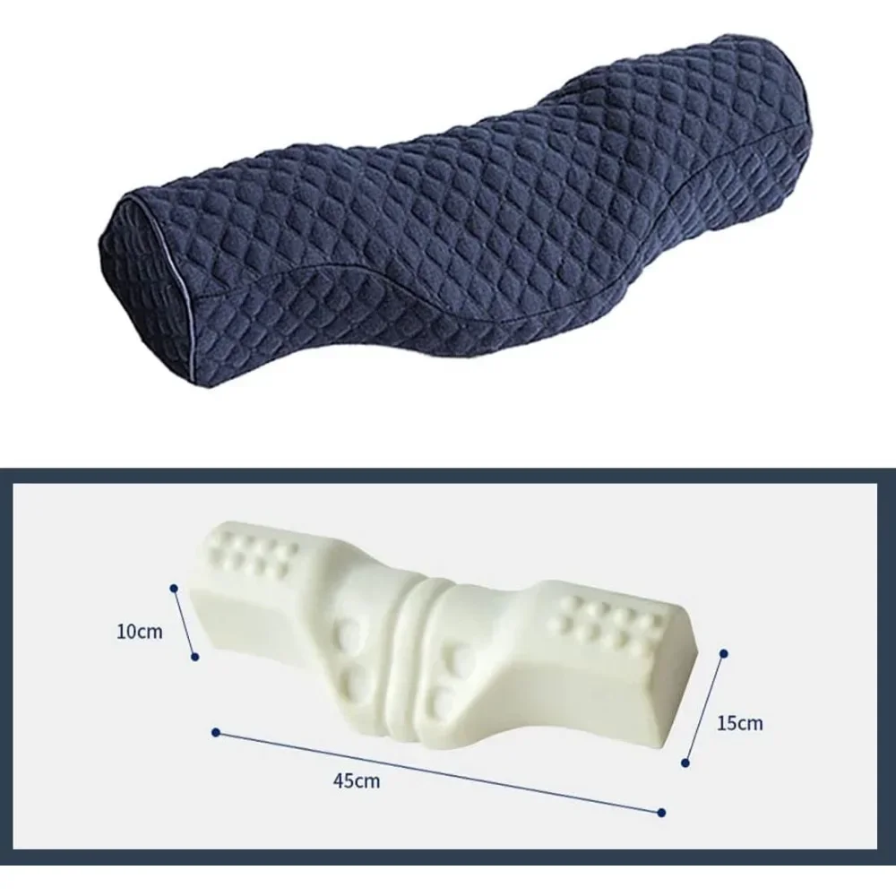 Nackenkissen Zylindrisches Memory-Schaum-Kissen für Steife Nackenmuskulatur Entspannung Schlaf Reise Bolster-Kissen für Bett Rückenschläfer