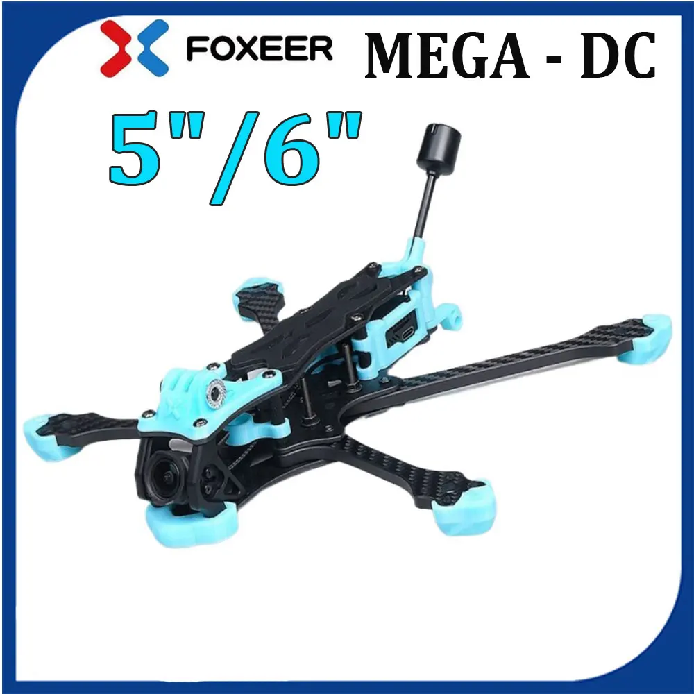 

FOXEER MEGA 5" 238mm / 6" 269mm DC Frame T700 Carbon with Silky Coating for O3 Analog Vista HDzero / Walksnail RC Drone