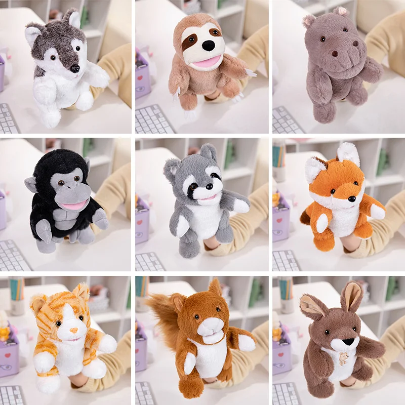 25CM Thirty Styles Stuffed Plush Forest Animals Toys Hand Finger Puppet Educational Toys Gifts