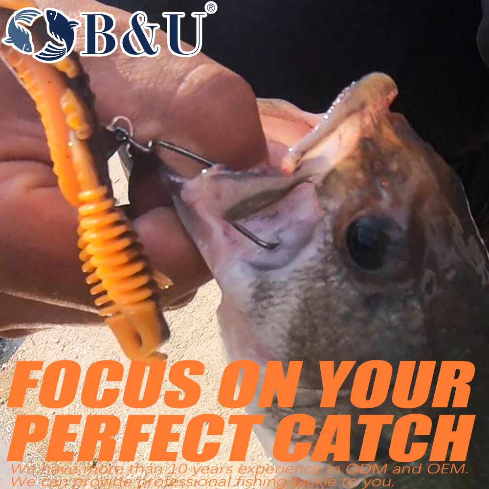 B & U-Señuelos de Pesca con forma de Camarón, anzuelos de 8cm, silicona suave, Señuelos de Pesca artificiales
