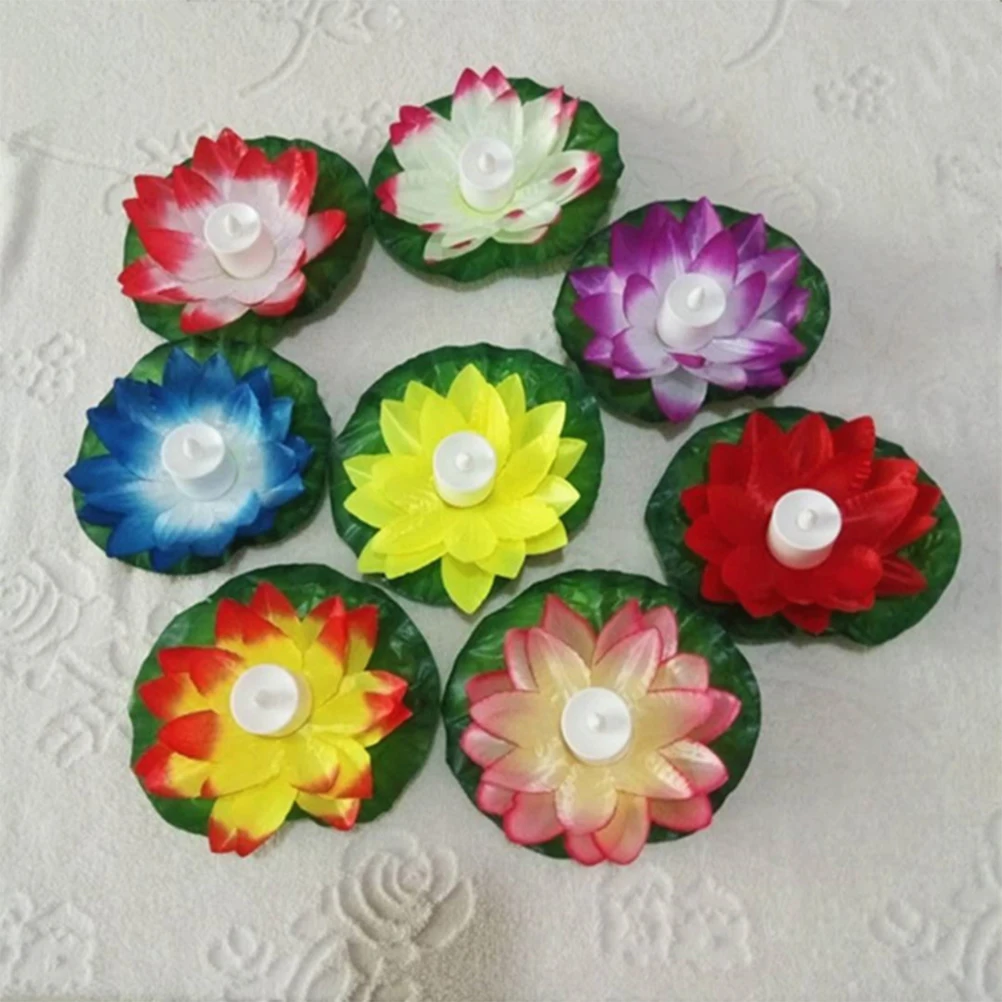 

10pcs LED Electronic Candles Water Lotus Decorations for Pool Party Wedding Festivals