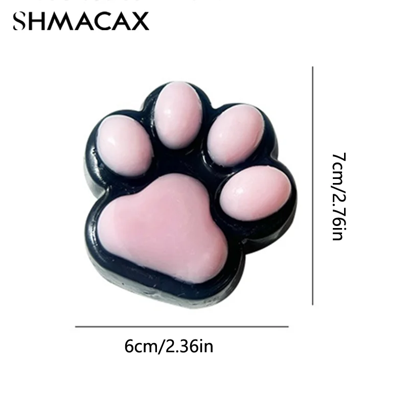 Cat Paw Mochi Taba Squishy Fidget Toy Cute Plush Cat Paw Silicone Slow Rebound Pinch Decompression Toy Stress Release Vent Toy