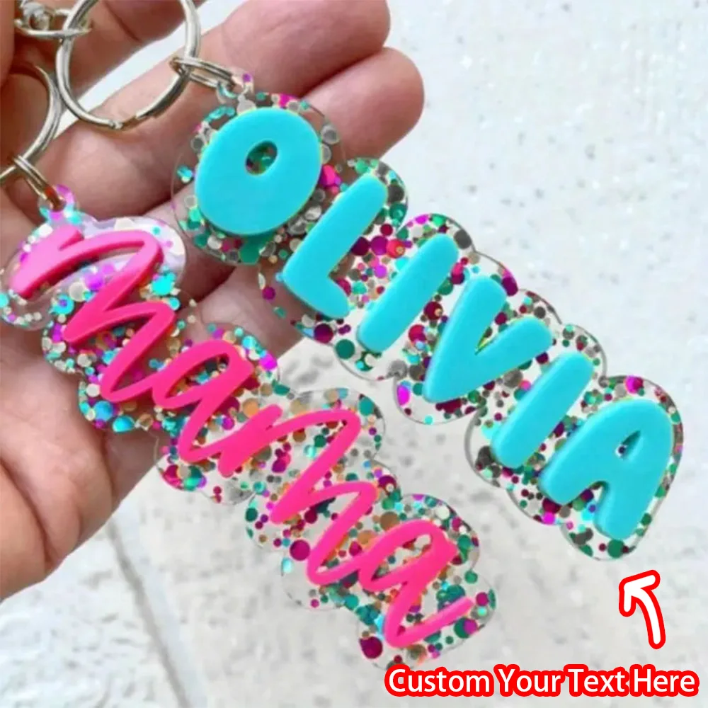 Customized personalized name keychains, acrylic name plates, backpack pendants, diaper bag labels, mother's gifts, Easter basket
