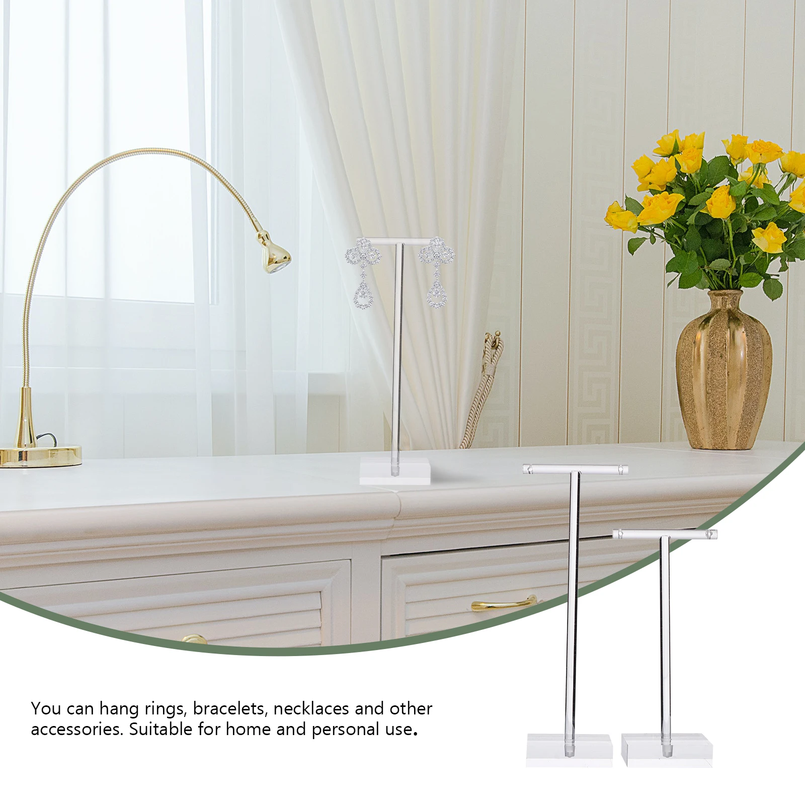 

Acrylic Jewelry Earring Holder 2 Jewelry Storage Holder Sizes for Rings Bracelets Necklaces Display Storage ganizer