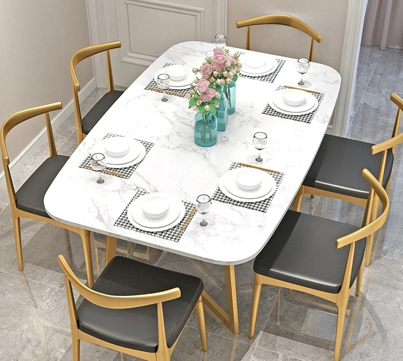 الشمال، الحديثة، الحد الأدنى، الحديد المطاوع، مستطيلة، طاولة الطعام والكراسي، مزيج #3