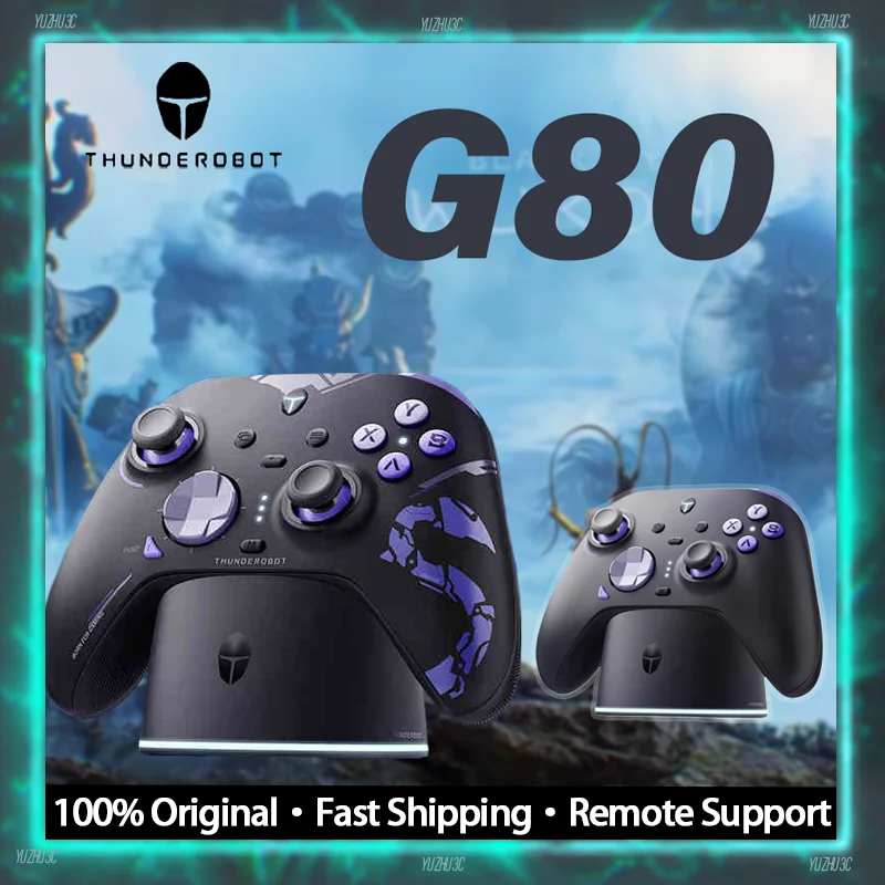 

Thunderobot G80 Gaming Controller Elite Gampad Hall trigger Hot Swap Joystick 1K Polling Rate BT 2.4G Wireless Charging Base