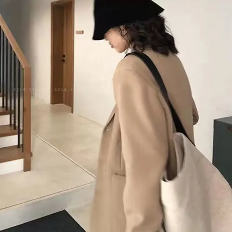 سترة نسائية أنيقة وشبابية خارجية ذات ثنيات مقسمة للحفلات تبدو ضمادة نسيج خشن رائجة البيع كاملة Harajuku Y2K