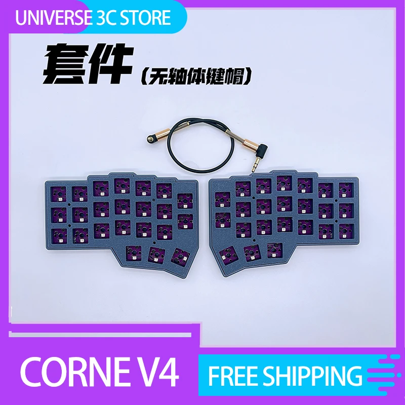 Corne V4 Split Keyboard Kit Support Vial Wired Rgb Custom Hot Swap Ergonomic Gaming Left And Right Handed Mechanical Keyboards