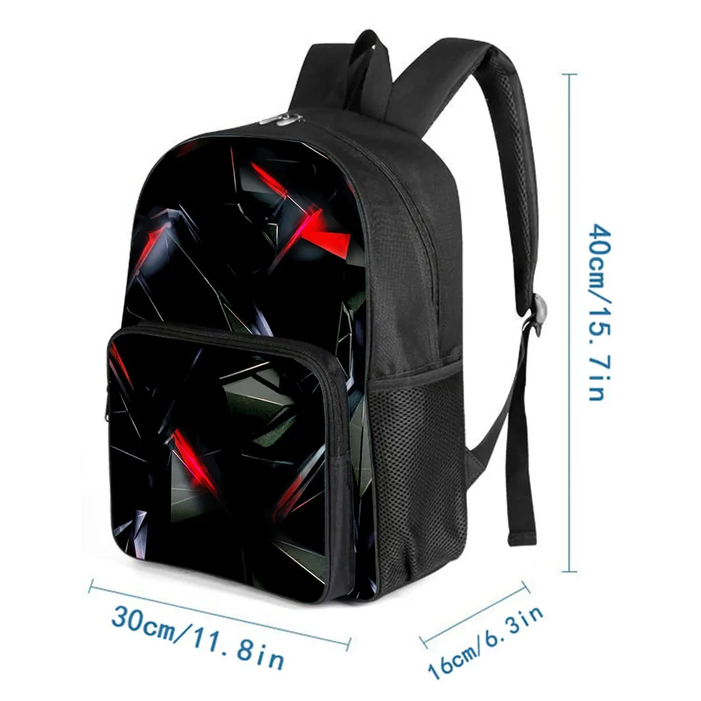 Zaino con tasca frontale quadrata modello macchinari nero e rosso per ragazzi e ragazze I migliori regali Zaini per cartoni animati 3D per bambini