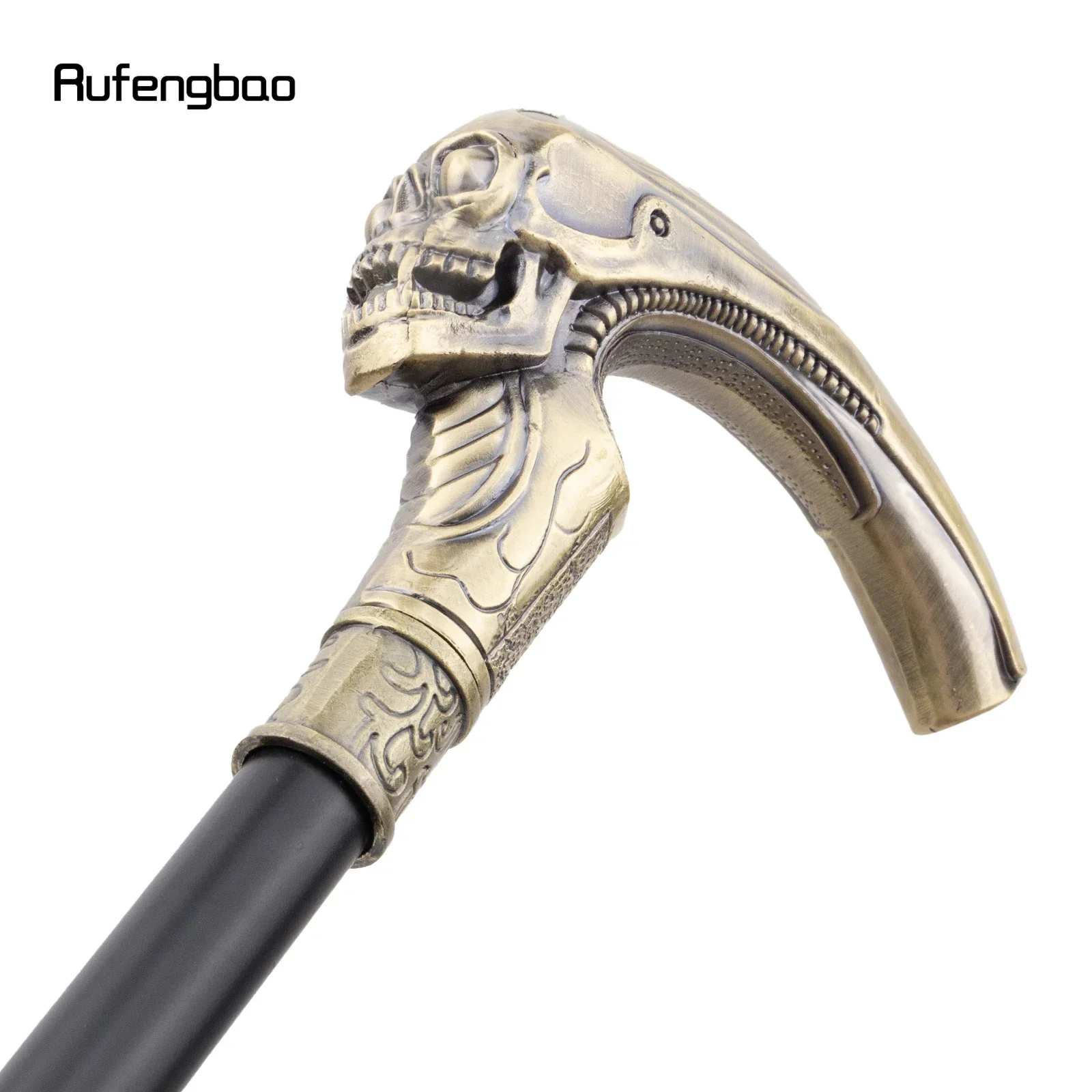 Copper Long Head Skull Fashion Walking Stick Decorative Cospaly Vintage Party Fashionable Cane Halloween Crosier 92cm view 4