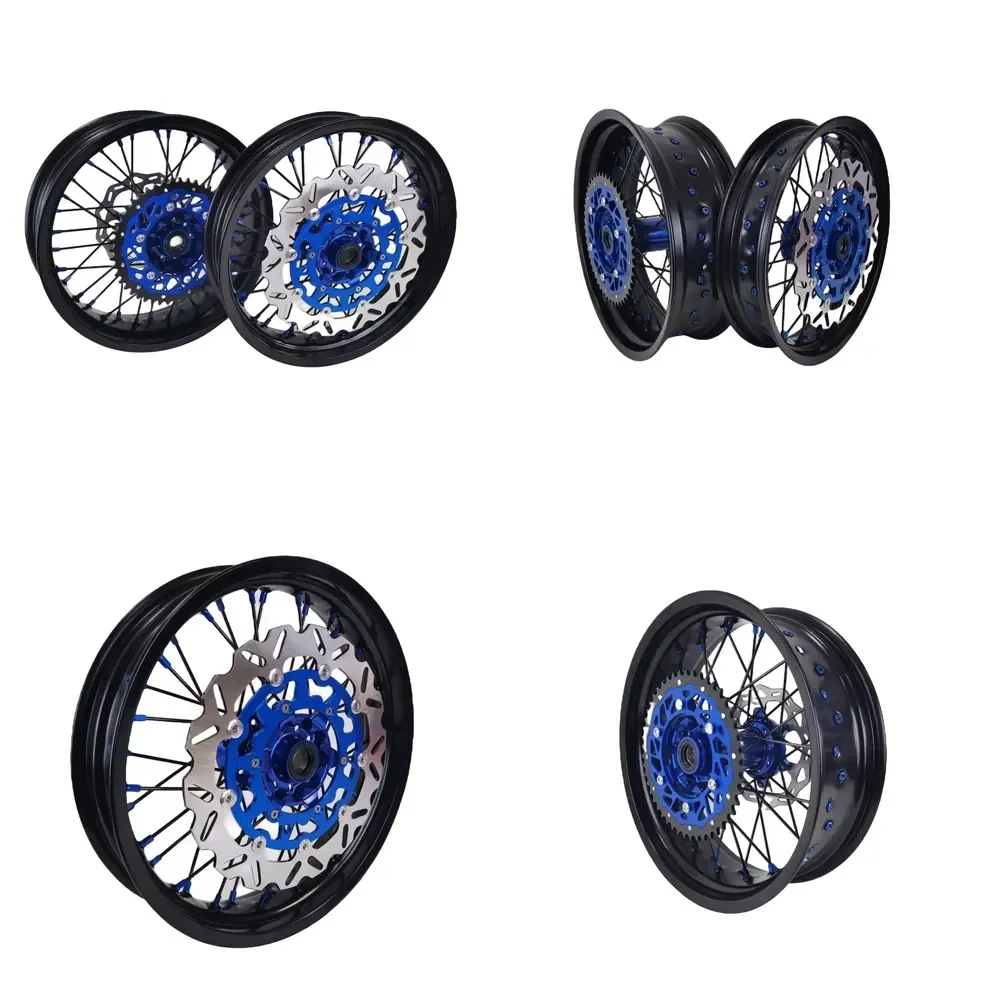 【2026 Stable Supply】 Hot Sale ULB 17 Inch Motorcycle Supermoto Motard Wheel Set New 36 Holes Spoke Anodized Aluminum Alloy
