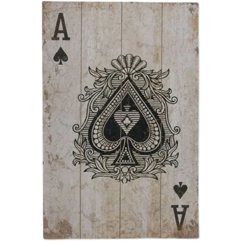 

Poker Wooden Board Painting Retro American Bar Internet Coffee Dining Room Wall Hanging Decorations