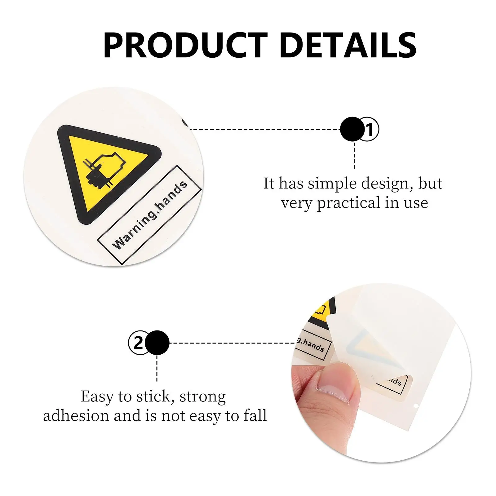 

10 Pcs Warning Stickers Safety Labels Machine Danger Caution Hands Pinching Decals Traffic Signs Practical Use