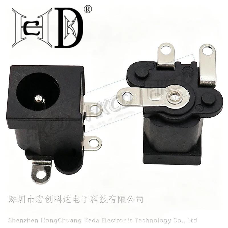 10pcs DC-005T DC Power Jack Socket 5.5x2.1/2.5mm 3 Pin Horizontal DIP Through Hole PCB Mount Female Power Connector Adapter