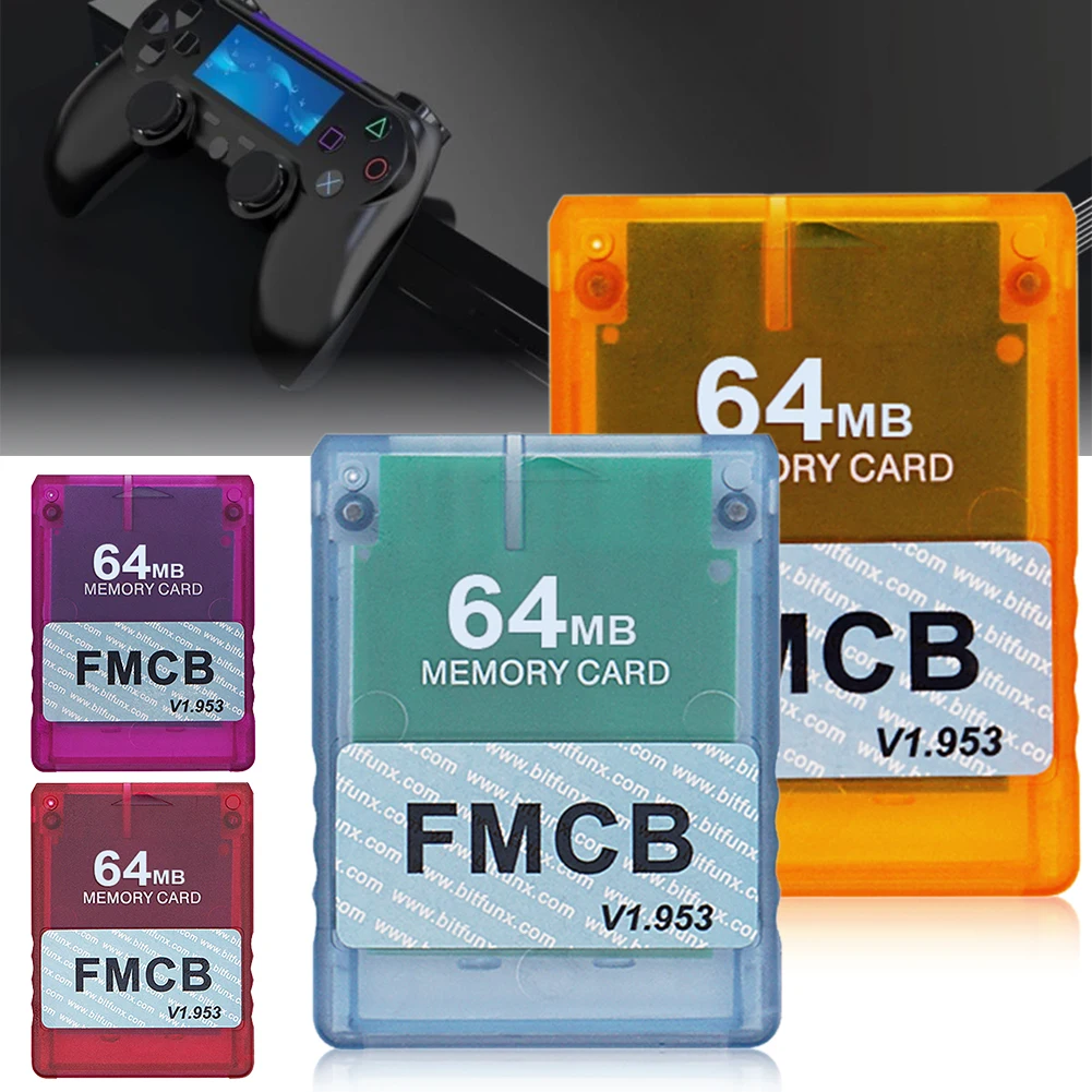 8MB/16MB/32MB/64MB FMCB V1.953 Memory Card Transparent Case with OPL Free Mcboot Game Memory Card for PS2 SONY Playstation