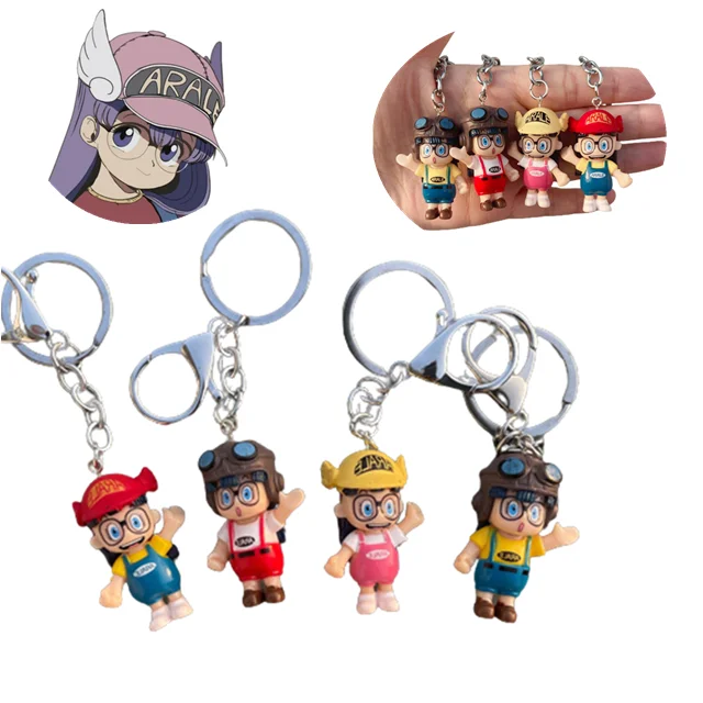 Hot Anime Dr. Slump PVC Keychain Arale Machine Doll Bulma Cosplay Cute Slump Toy Keyring Wings Pendant Gift Action Figure