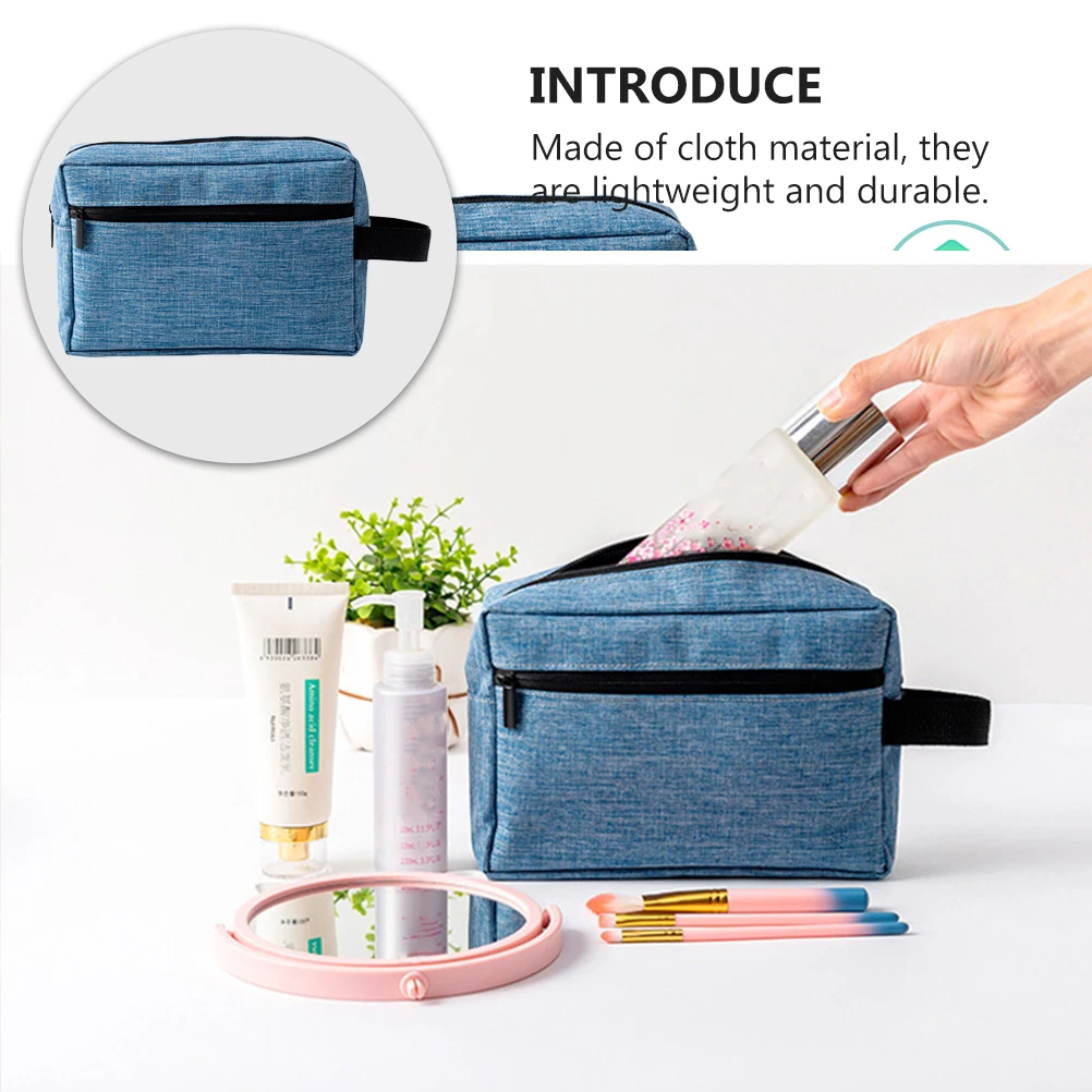 

2 Pcs Bag Waterproof Bag Large Fabric Multi Compartment Portable Travel Toiletry Women Storage Makeup