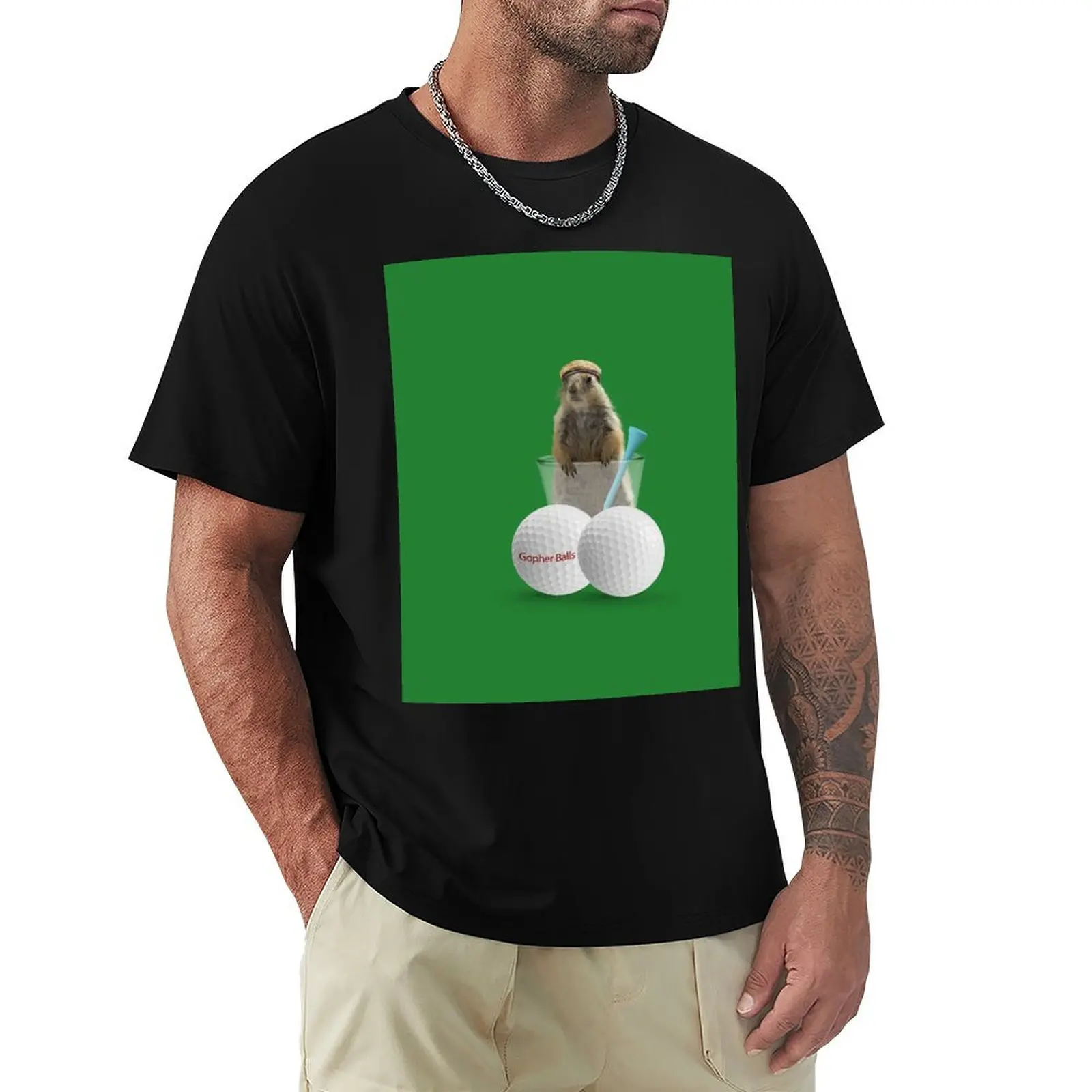 Gopher Balls T-Shirt Basic Solid Color Short Sleeve T-Shirt