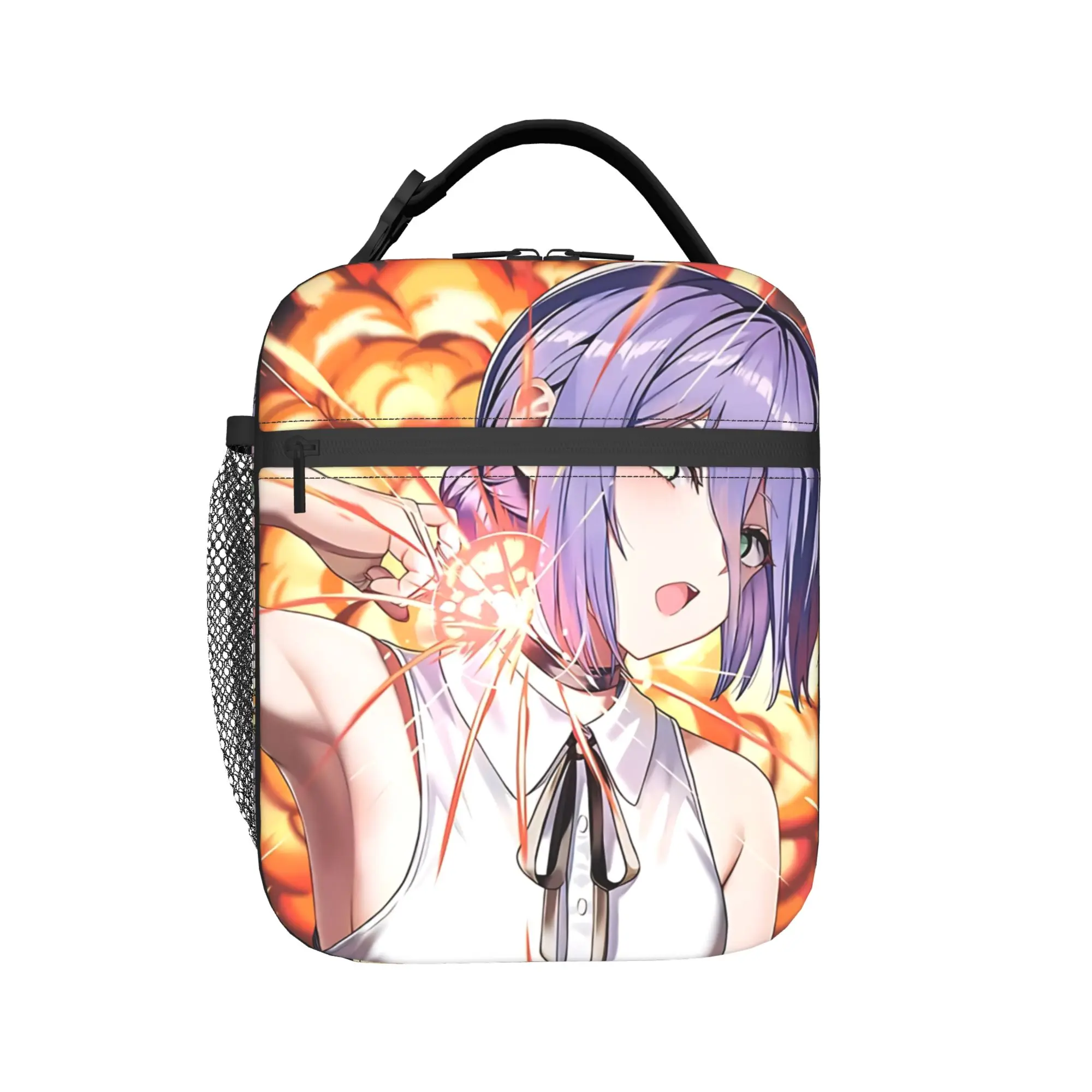 Reze Purpl Haired Insulated Lunch Bag Thermal Bag Reusable,Meal Container C-Chainsaws Man Leakproof Tote Lunch Box Bento Pouch